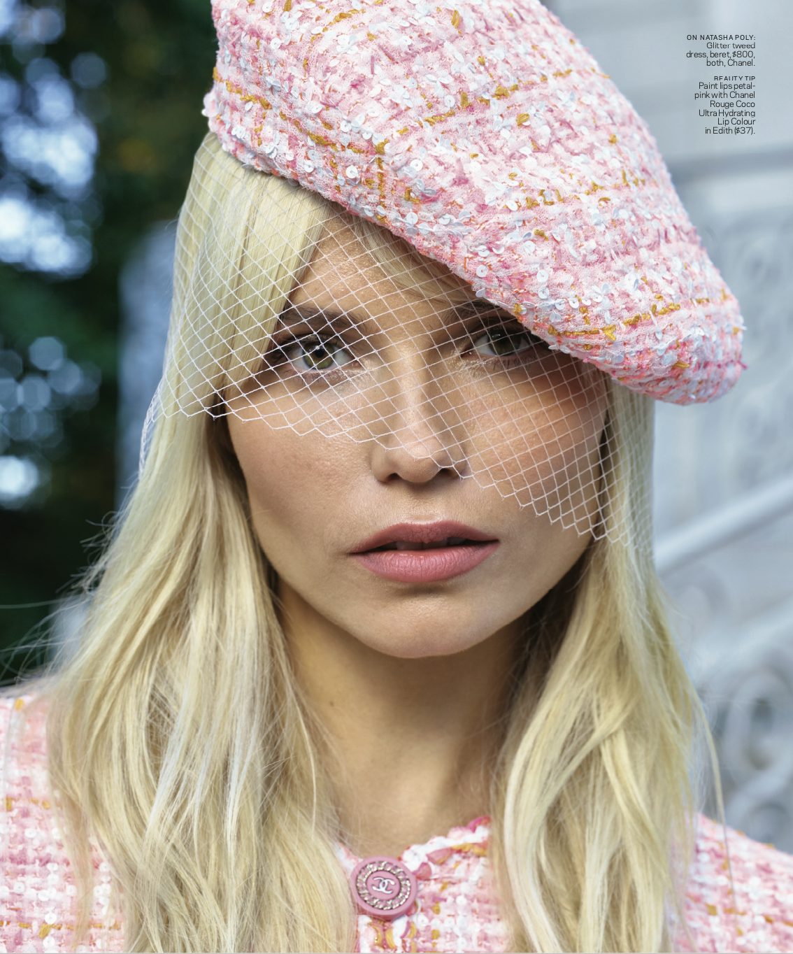 chanel pink beret